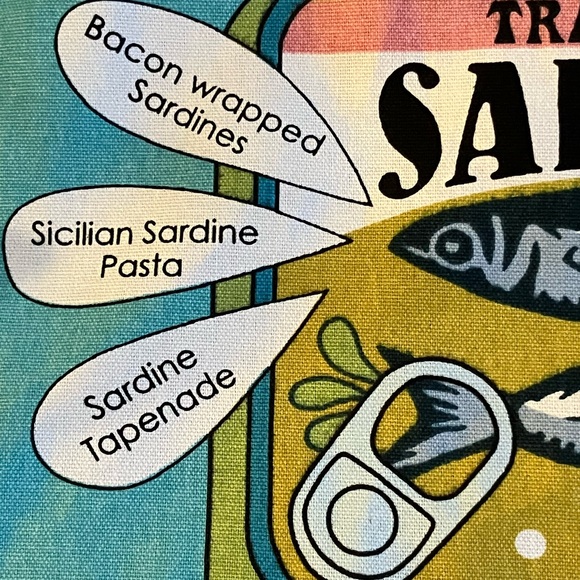 (2) Trader Joe’s canvas tote Sardines BUNDLE OF 2 - Picture 3 of 6